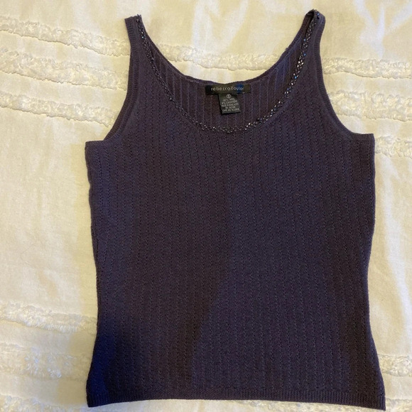 Rebecca Taylor Sweater Beaded Tank Top - Picture 2 of 8